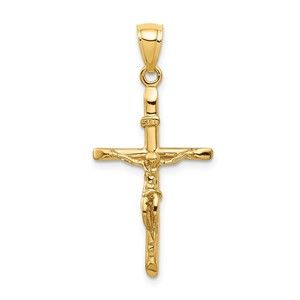 Million Charms 10k Yellow Gold INRI Crucifix Necklace Charm Pendant